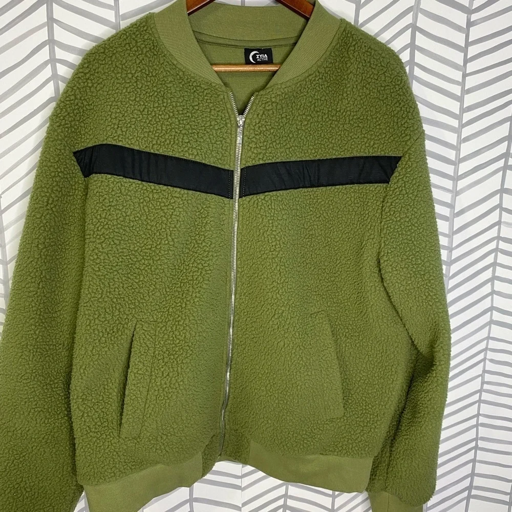 ZYIA Green Bomber Jacket with Fitted Silhouette